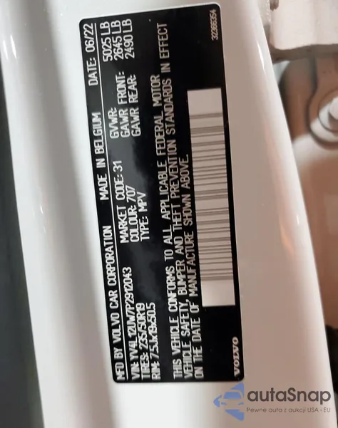 2023 Volvo Xc40 Plus from USA, damaged, VIN YV4L12UW7P2912043